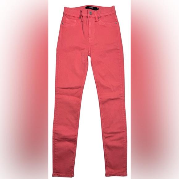 Hudson Barbara Super Skinny Coral Pink Jeans NWT Women’s 25‎ - Picture 1 of 12